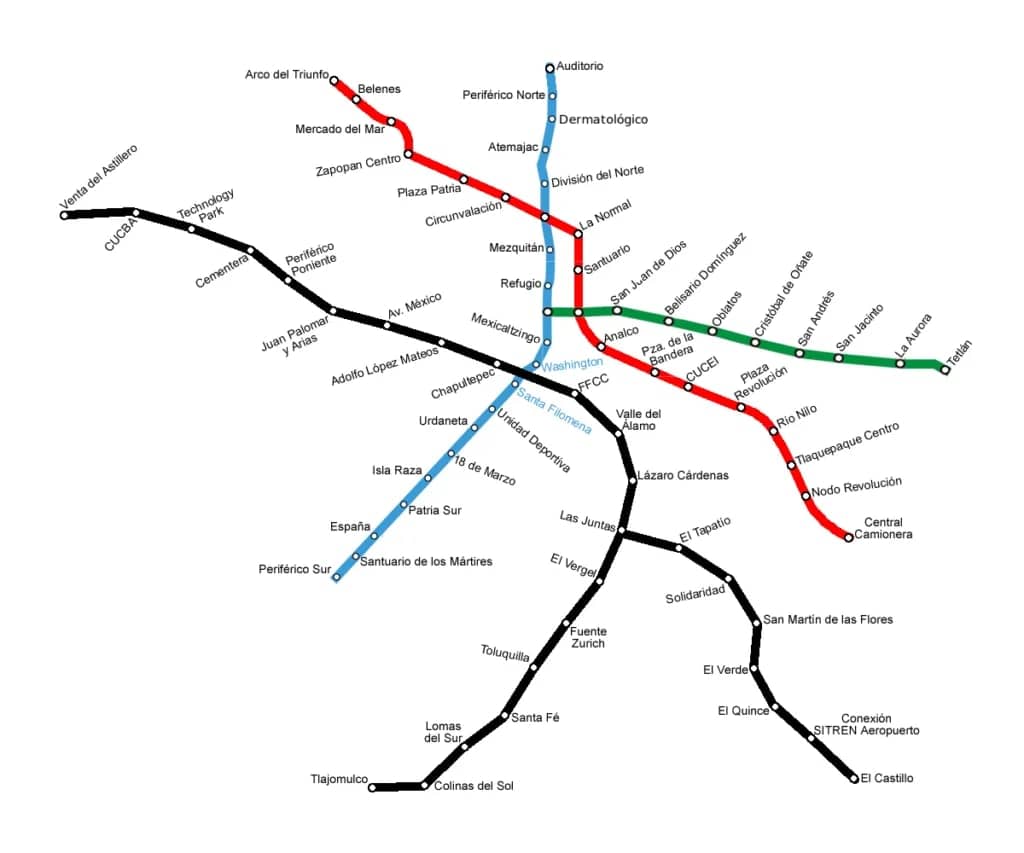 Mapa del Metro de Guadalajara