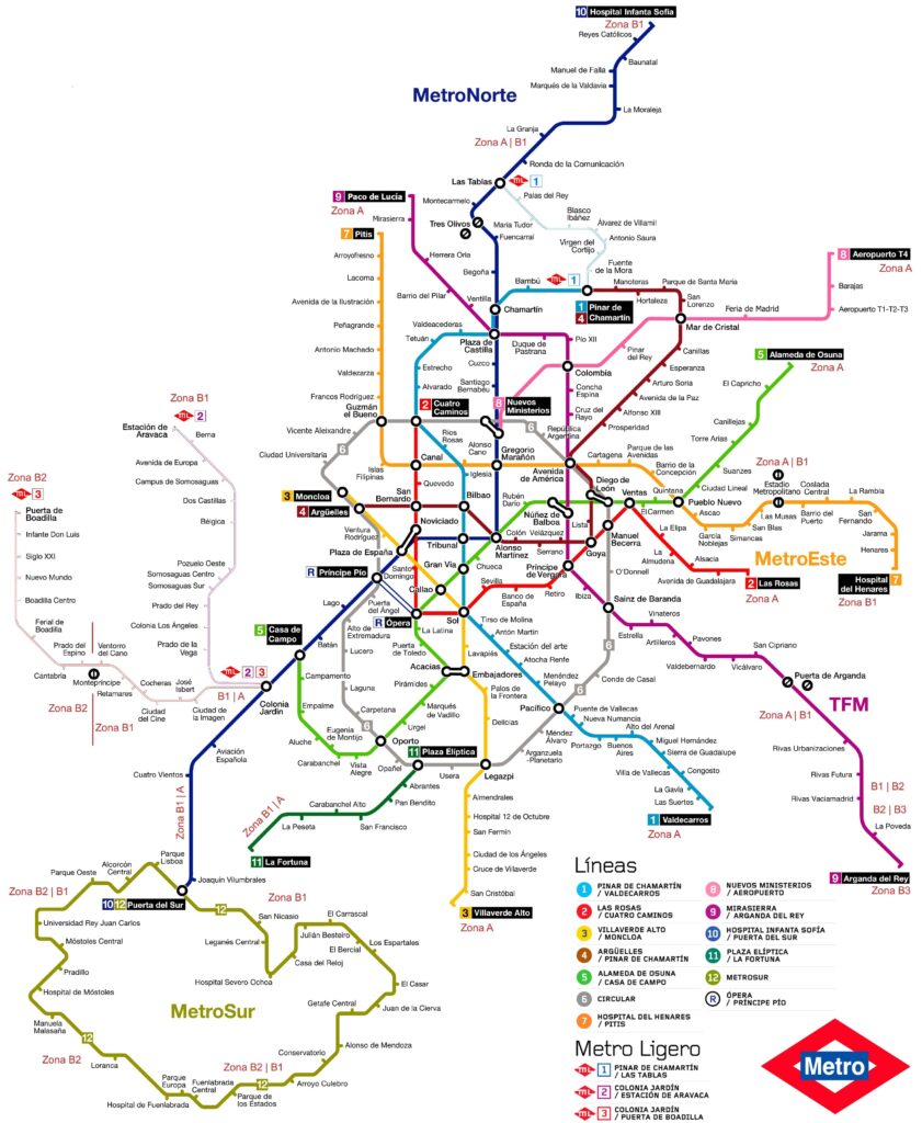 Mapa del metro de Madrid - Plano Metro Madrid