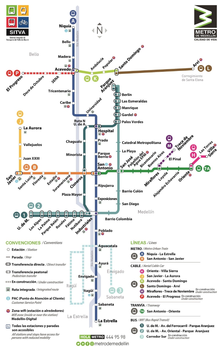 Mapa del Metro de Medellín